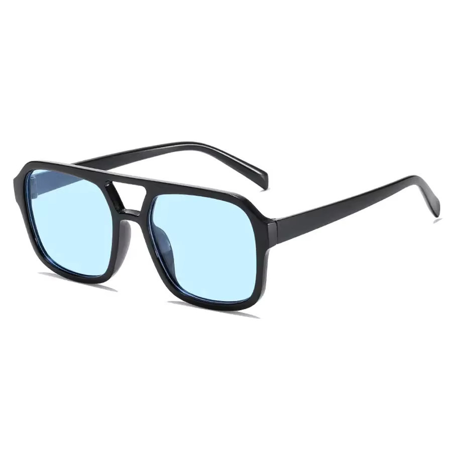 Hindfield Sonnenbrille, Quadrat, Vollrand, Kunststoff, Unisex, Schwarz - Bild 2