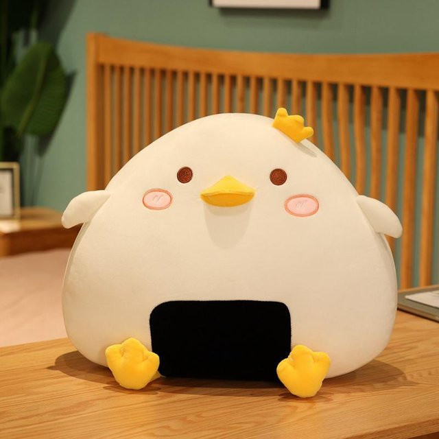 Yiran toy Squishy Tier Sushi Plüschkissen, Ente Küwing, Weiß Gelb, ab 14 Jahren - Bild 1