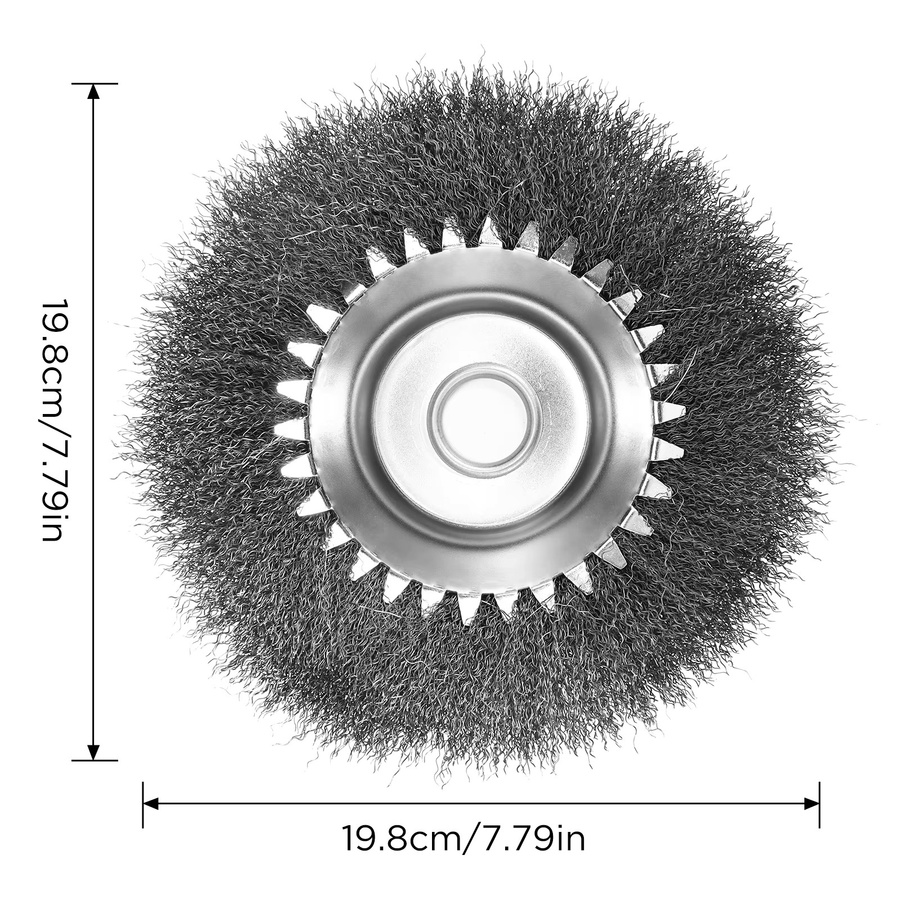 8-Zoll Stahlbürstenkopf zur Unkrautentfernung in Silber für Garten- und Landwirtschaftswerkzeuge - Bild 5