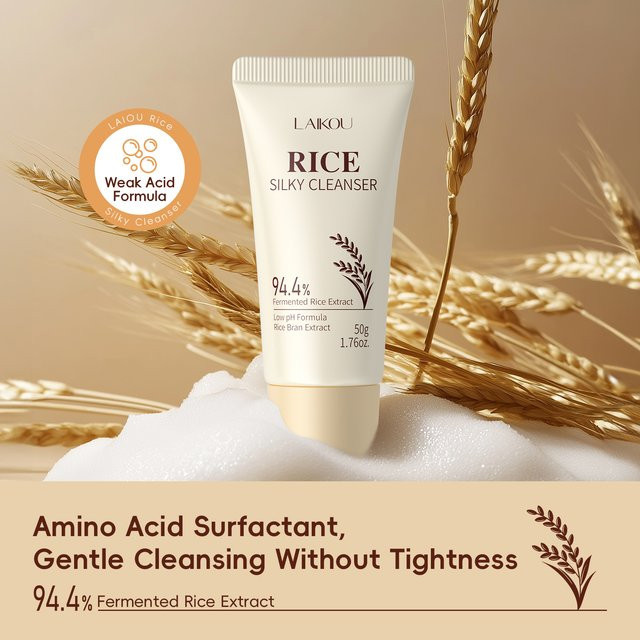 LAIKOU Reis-Seidenglatte Gesichtsreinigung, 50g, mit fermentiertem Reis - Bild 1