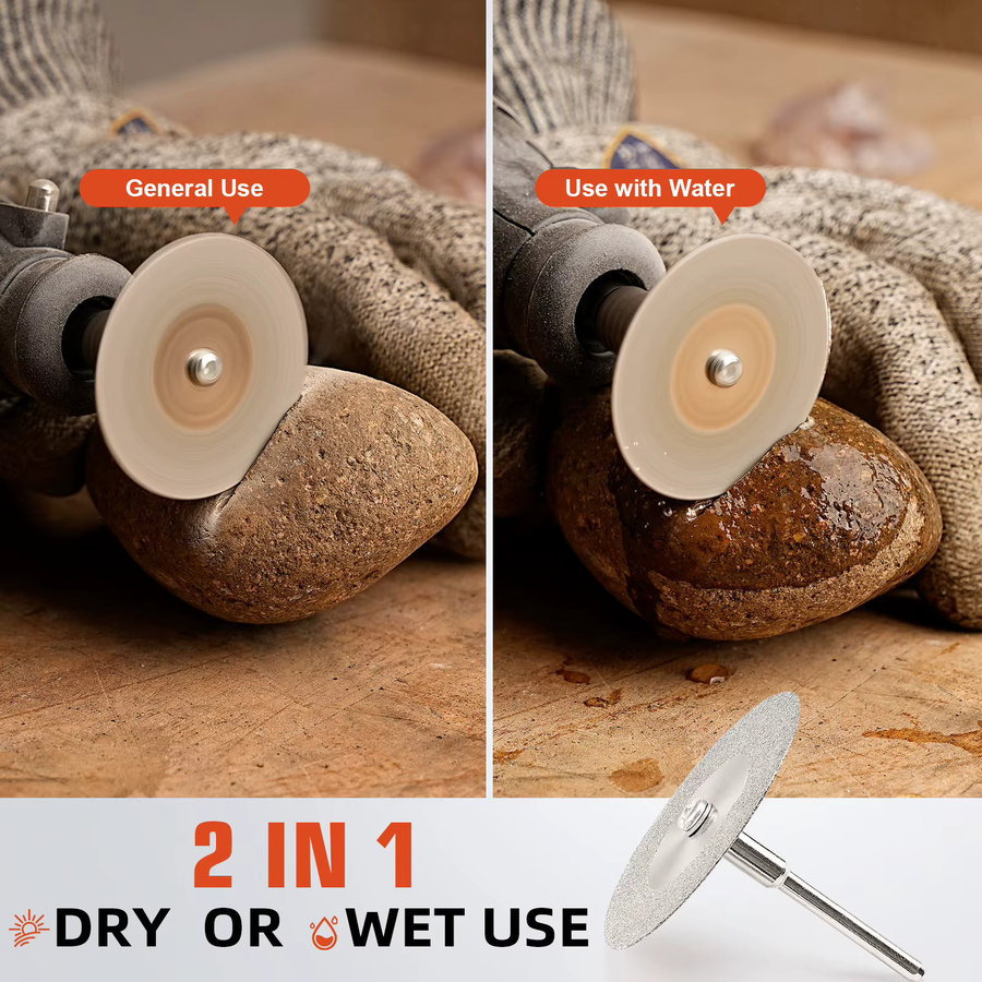 SI FANG Diamant-Trennscheiben Set 10 Stück, Mini-Kreissägeblätter für Dremel-Rotationswerkzeuge, Silber, für Holz und Stein - Bild 3