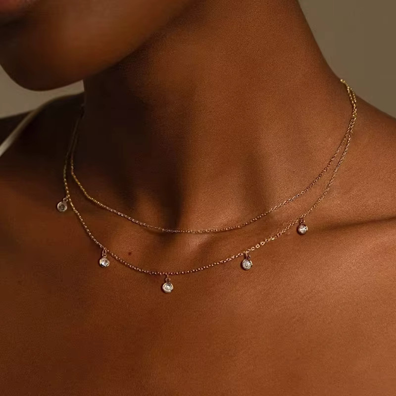 Iogou Halskette, 925 Silber, Moissanite, Kristall, Damen - Bild 2