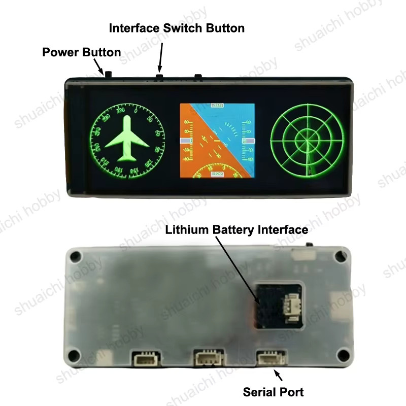 YUENHOANG 3-Zoll LCD-Bildschirm, Simuliertes Cockpit-Instrument, mit Type-C-Anschluss, 1-teiliges Set - Bild 2