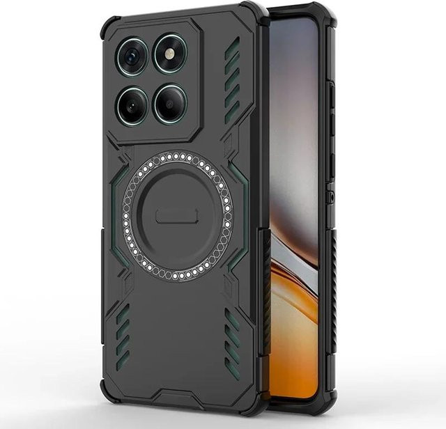 Stoßfeste Schutzhülle mit magnetischer Linse und kabellosem Laden für Motorola Moto Edge 50 Pro, 60 Pro, 50 Fusion und 60 Fusion in Schwarz - Bild 1