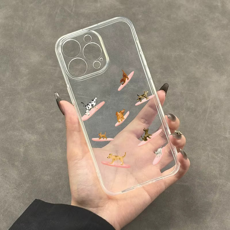 Transparente TPU-Handyhülle mit Surfing-Welpenmuster für Apple iPhone 11 bis iPhone 17 Pro Max Modelle - Bild 3