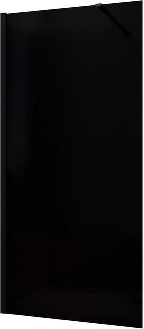 AICA Walk-In Duschkabine FF130 in Schwarz mit Rauchglas, B: 90 cm, H: 200 cm, 8mm NANO-Glas mit 140cm Stabilisator - Bild 1