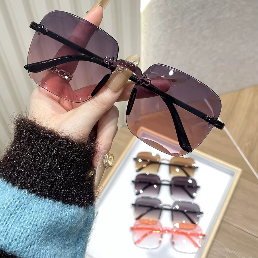 Hindfield Sonnenbrille, quadrat, randlos, Unisex, schwarz, multicolor - Bild 2