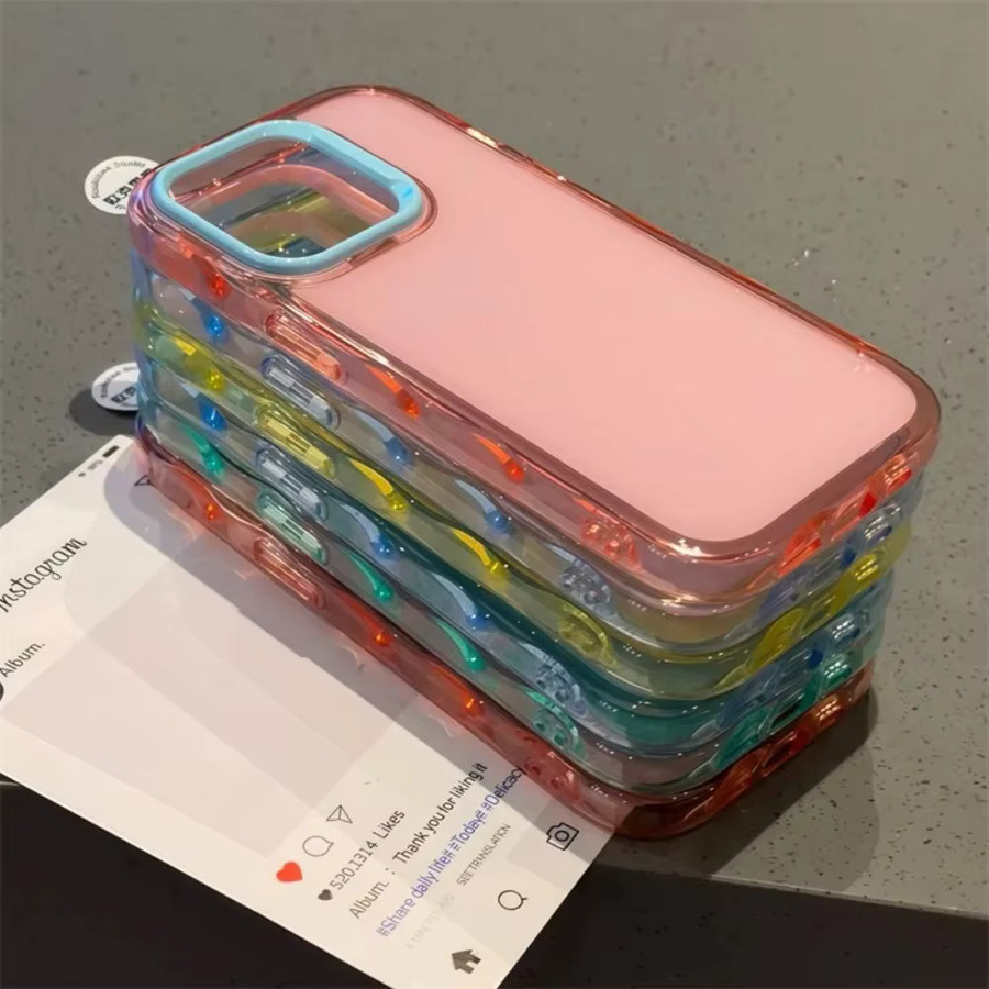 FUCHU Jelly Candy Stoßfeste Schutzhülle für iPhone 15 14 13 12 11 Pro Max Plus Air in Multicolor - Bild 2