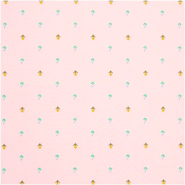 Rico Design Meterware Baumwoll-Popelin Pixel Blumen in Rosa - Bild 1