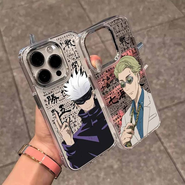 Transparente Anime Jujutsu Kaisen Handyhülle für Apple iPhone 11 bis 17 Pro Max Plus kompatibel mit iOS - Bild 1