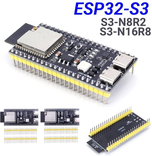 LAIMANEI ESP32-S3 Entwicklungsboard mit 2,4G WLAN und Bluetooth, Dual-Core-Prozessor, Typ-C Anschluss, Schwarz - Bild 1