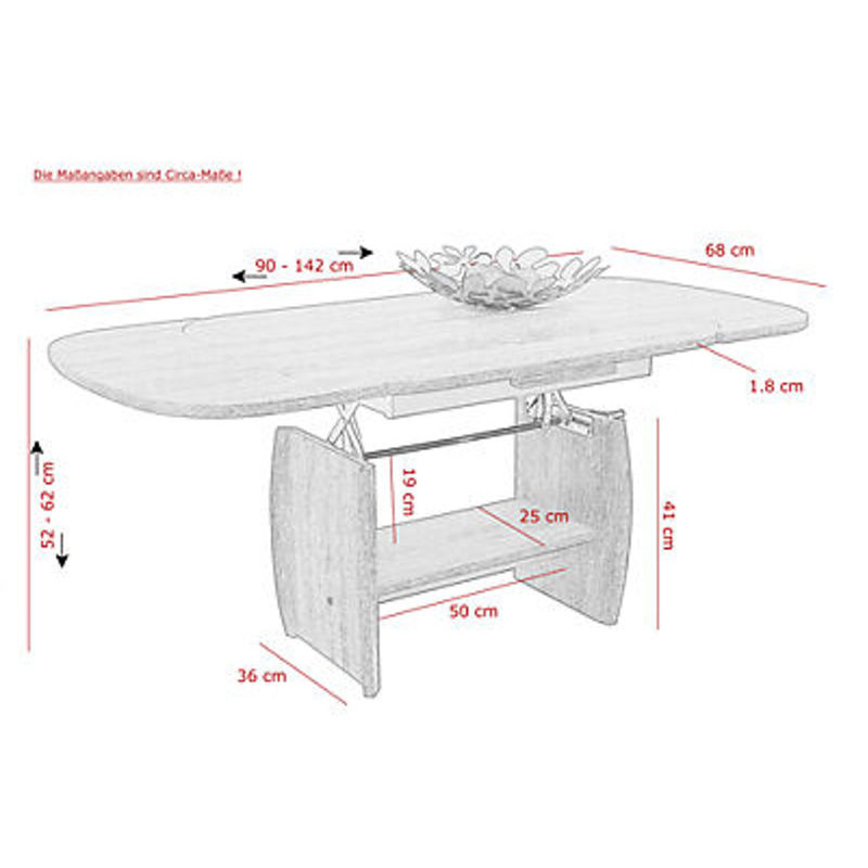 Hela Couchtisch MICHAEL III in Buche Nachbildung, moderner Wohnzimmertisch, B/H/T: 90 x 52 x 68 cm - Bild 2
