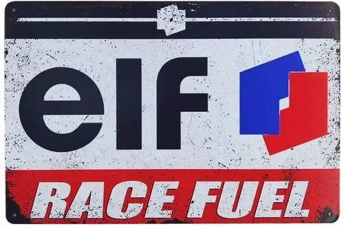 ELF Race Fuel Vintage Blechschild Retro Garage Tankstelle Rennsport Deko, Mehrfarbig, B: 30,0 cm, H: 20,0 cm - Bild 1
