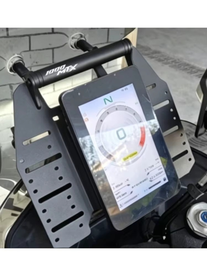 FREAXLL Handy- und GPS-Navigationshalterung mit Verlängerungsstange für CFMOTO 1000MT-X, Schwarz - Bild 4