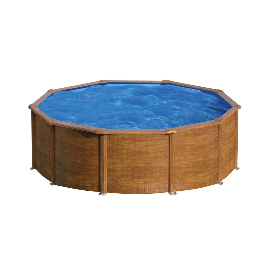Gre Pool Sicilia Aufstellpool rund in Holzoptik, Durchmesser: 460 cm, Höhe: 120 cm, Farbe: Holzfarben - Bild 2