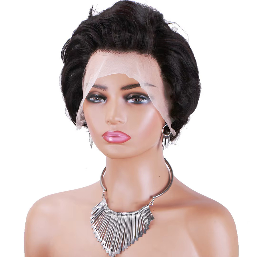 GloTress Perücke, brasilianisches Remy-Echthaar, kurze Pixie, Damen - Bild 3