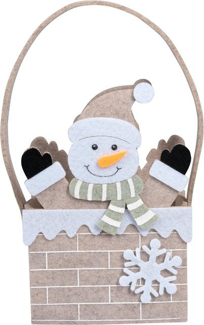 Festliche Filz-Geschenktüte von viva domo in Weiss, Braun und Multicolour - Bild 1