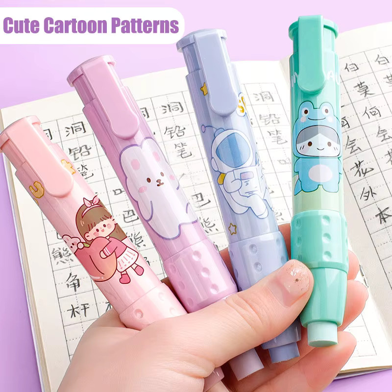 3in1 Press Radiergummi-Stift-Set in Grün und Multicolour aus Kunststoff für Schule und Büro - Bild 2