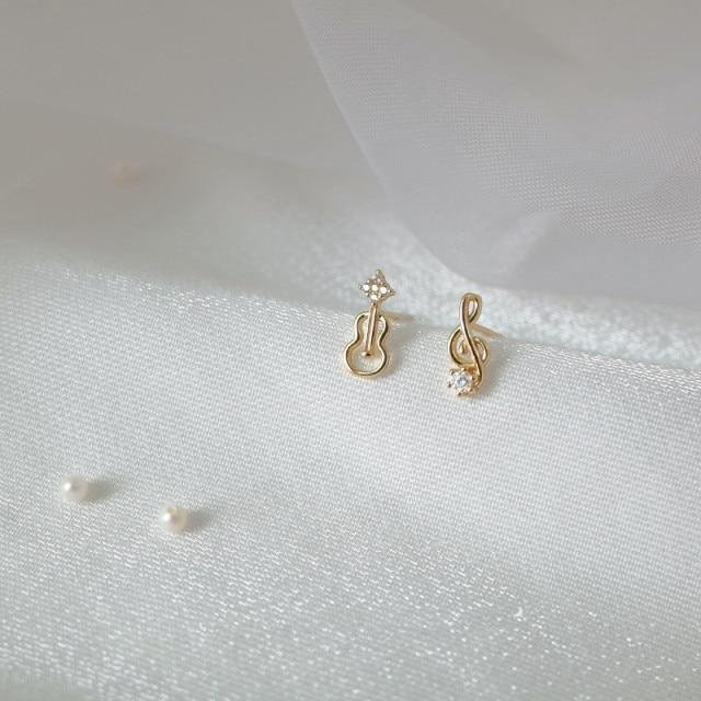 Ohrstecker 925 Silber, 14K Gold vergoldet, Kristall, Damen - Bild 1