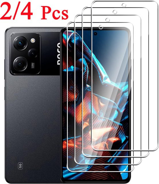 2/4er Set Gehärtetes Glas Display Schutzfolie für Xiaomi Poco F6 Pro F5 F4 GT X7 X6 Pro X5 X4 GT X3 NFC M6 4G 5G C65 in Transparent - Bild 1