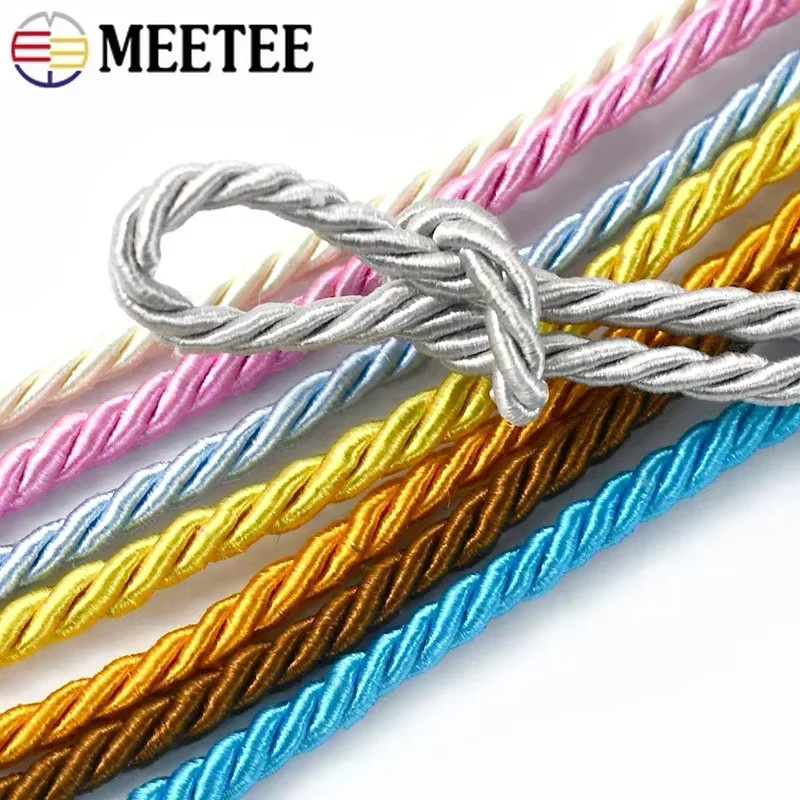 Meetee Gedrehtes Geflochtenes Seil 3-Strang-Kordel für DIY Nähzubehör in Orange und Multicolour, Durchmesser: 3 mm - Bild 2
