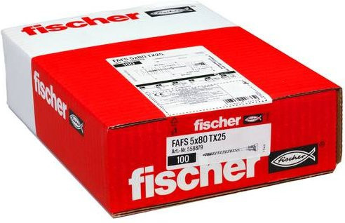 Fischer Justierschraube FAFS Torx aus Stahl, 5,0 x 80 mm, 100 Stück - Bild 1