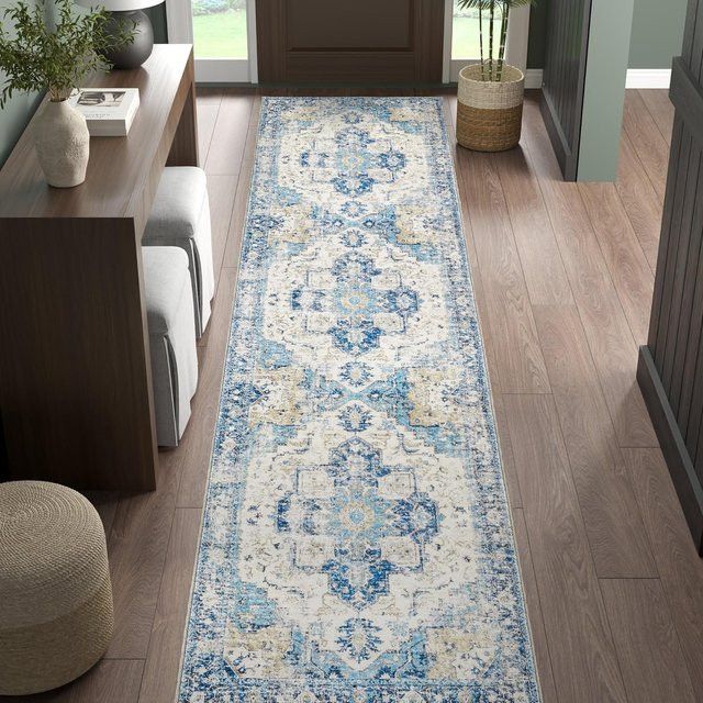 VIKAMA Bohemian Runner Teppich rutschfest und leicht für Flur, Küche oder Schlafzimmer im Retro-Design - Bild 1