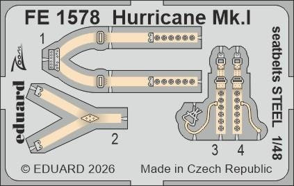 Eduard Hurricane Mk.I Seatbelts, Steel - Bild 1