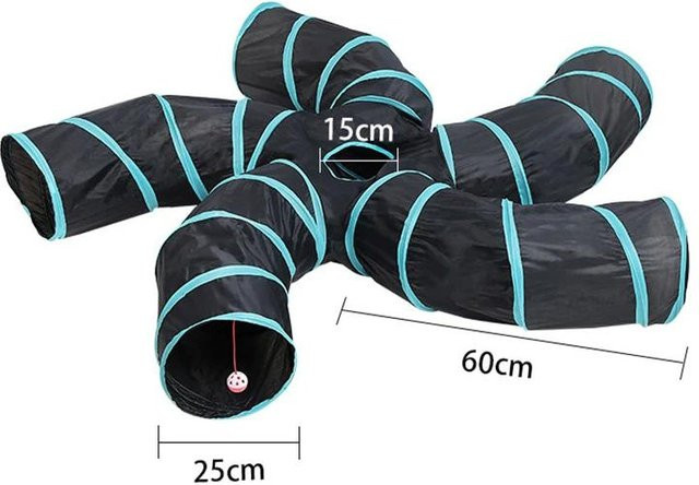 Yiran Furniture Regenbogen Katzentunnel, interaktives Haustierspielzeug, faltbarer Katze Hund Spielplatz, rollender Drachentunnel - Bild 1