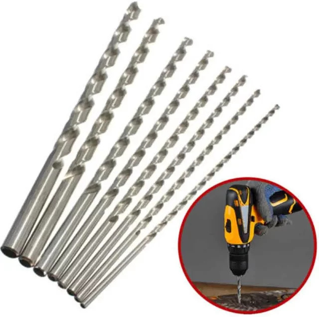 HSS Extra Langer Auger Bohrer Set in Silber für Metall Kunststoff und Holz, Durchmesser: 2 mm, 3 mm, 4 mm, 5 mm, 6 mm, Länge: 150 mm - Bild 1