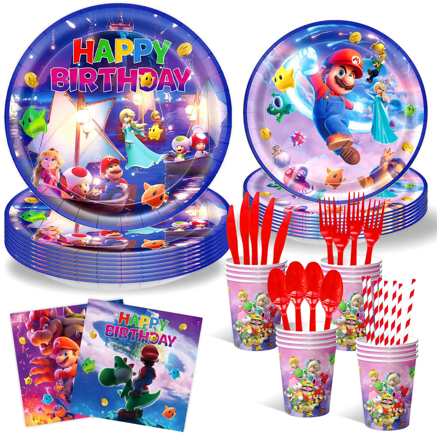 Bandai Mario Galaxis-Mario Themen-Dekorationskit, Geburtstagsparty-Set - Bild 2