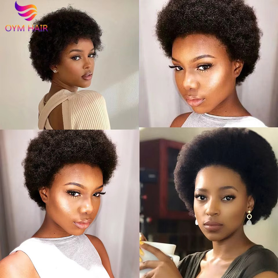 OYM HAIR Afro-Perücke, brasilianisches Remy-Echthaar, Damen - Bild 5