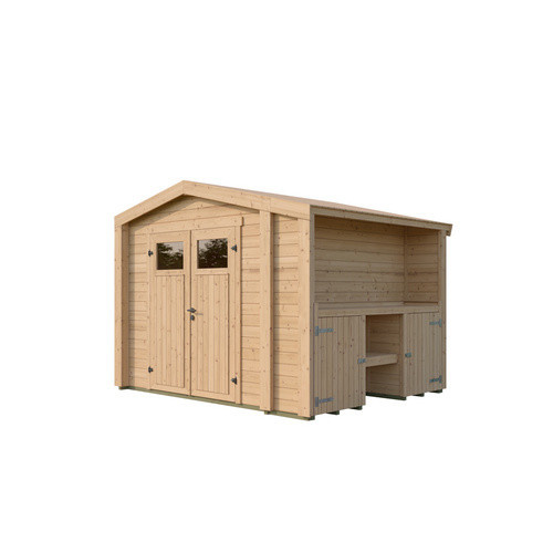 Weka Gartenhaus Killarney in Naturfarben Braun B/T/H: 300 x 300 x 241 cm - Bild 3