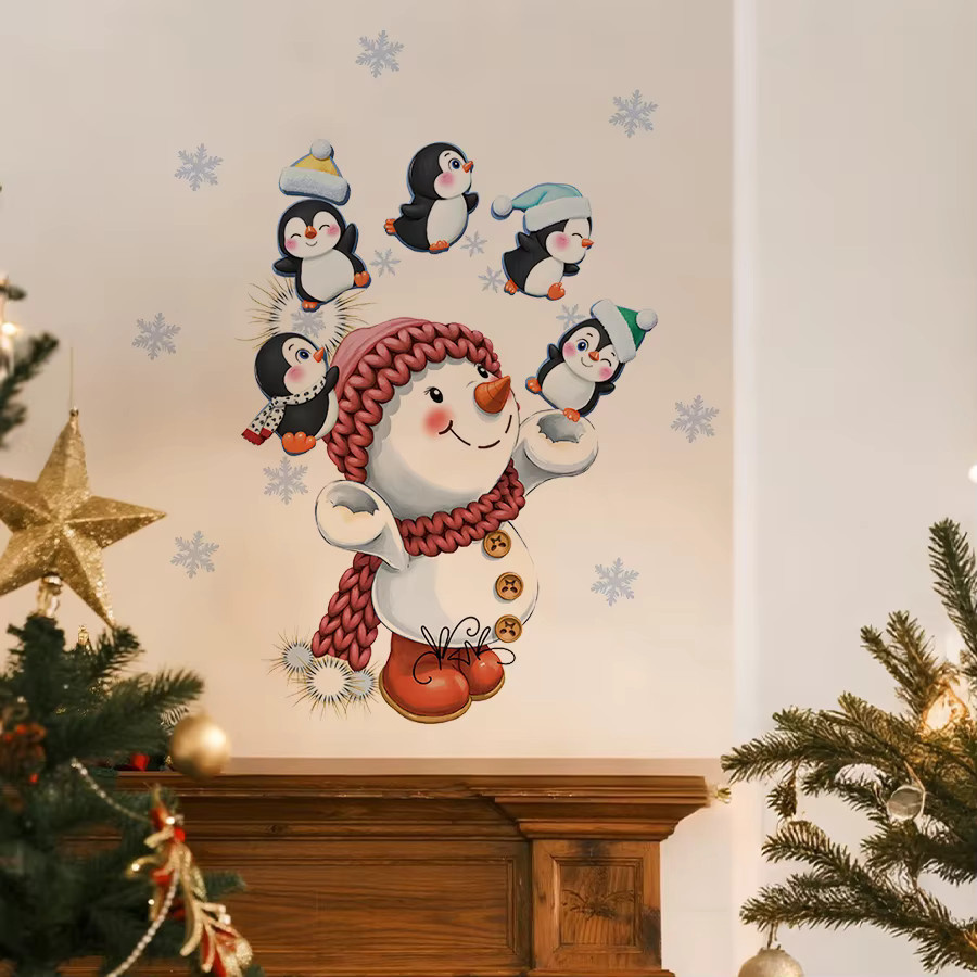 BRUP Weihnachts-Wandtattoo mit Tieren in Mehrfarbig, selbstklebend für deine Heimdekoration - Bild 3