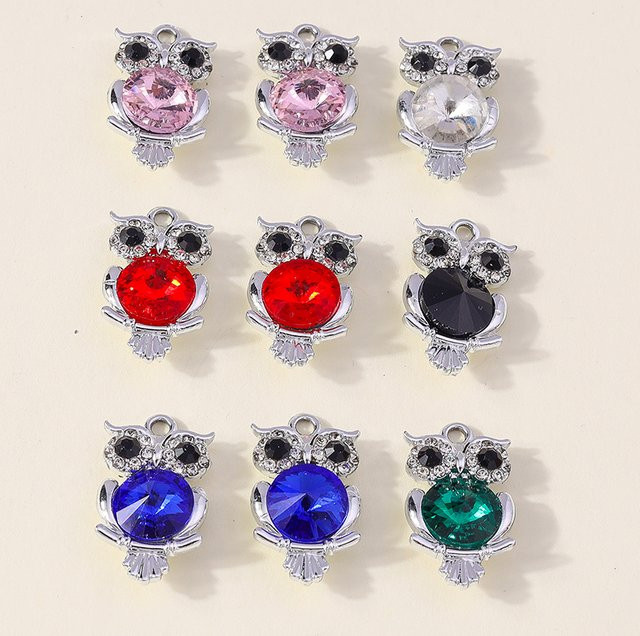 Ltumbe Charms Anhänger Eule, Silber, Kristall, Unisex - Bild 1
