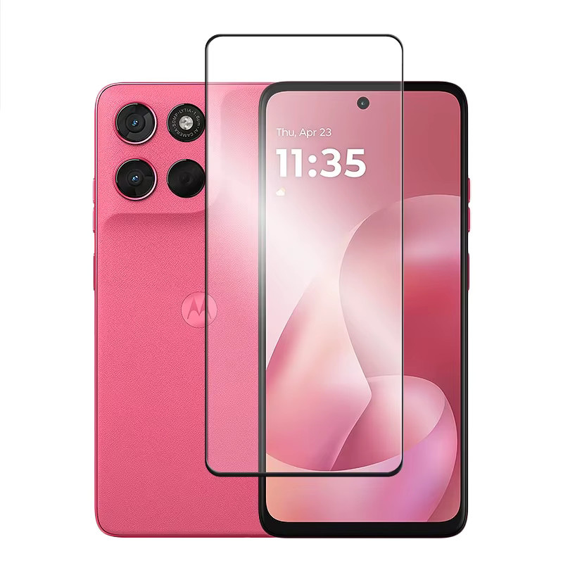 6in1 Displayschutzfolie aus gehärtetem Glas für Motorola Moto G57, G57 Power, G67, G77 und G17 Power, transparente Vollabdeckung - Bild 2