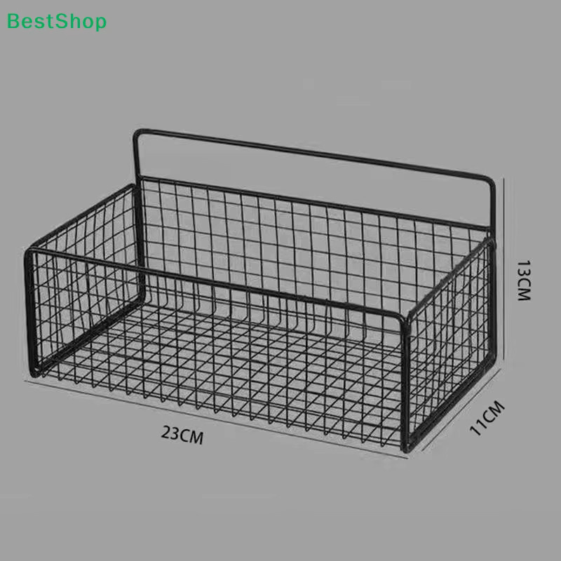 HNKMP Wandmontierter Metall-Draht-Aufbewahrungskorb in Schwarz, Selbstklebender Organizer für Badezimmer, Dusche und Kosmetik, B/T/H: 23,0 x 13,0 x 1,0 cm - Bild 2