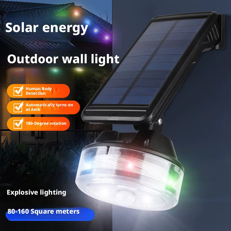 ESMARTER Solar-Gartenwandleuchten in Schwarz mit RGB-Beleuchtung und SMD-Technik für Außenbereiche - Bild 5