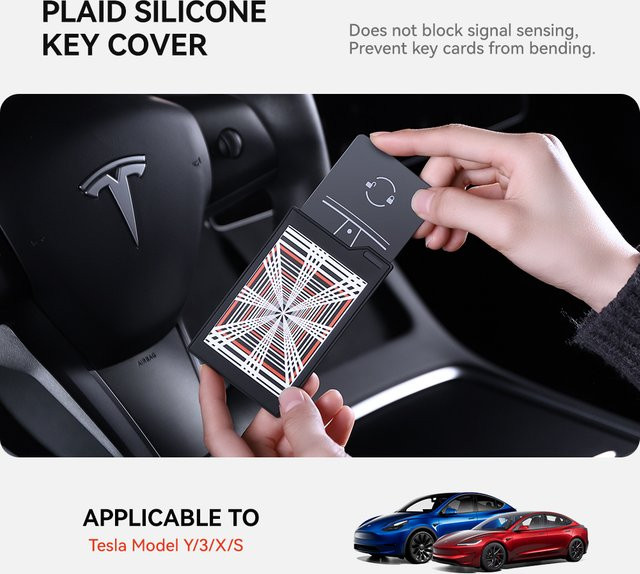 YZ Smart Remote Key Kartenabdeckung für Tesla Modell Y, 3, Highland, Farbe: Schwarz - Bild 1