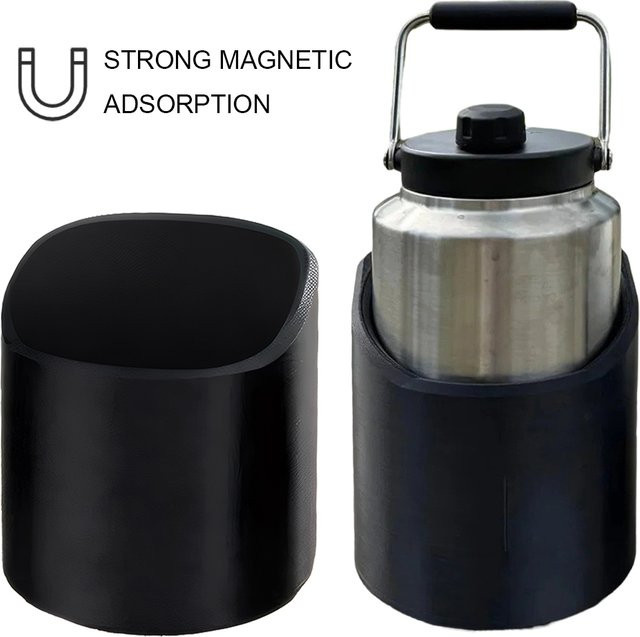 Shunmaii Magnetischer Flaschenhalter aus Metall in Schwarz für 46/50/64 Unzen Getränkebecher, robuster Caddy für Kühlschrank, Rasenmäher oder Gabelstapler - Bild 1