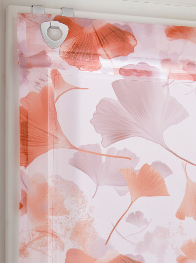 Raffrollo Heine Home Voile mit Ginkgoblättern in Weiß und Transparent für dich - Bild 2