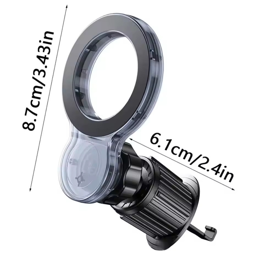 Magnetischer Handyhalter für die Lüftungsschlitze im Auto in Schwarz mit 360 Grad Drehung und universeller Kompatibilität für iPhone 12-17 Serie - Bild 2