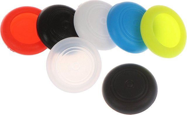 4 Stück Controller-Daumen-Joystick-Griffkappen Zubehör für Nintendo Switch NS in Schwarz und Multicolour - Bild 1