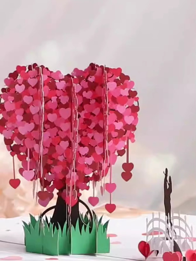 EACH PARTY 3D-Herzbaum-Grußkarte für den Valentinstag aus Papier - Bild 2