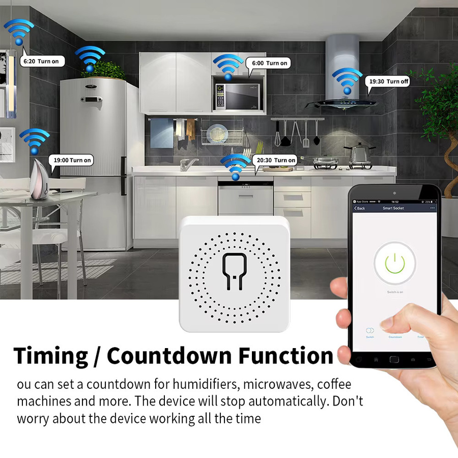 Tuya WiFi Smart Switch 16A mit RF 433MHz Fernbedienung, weiß, kompatibel mit Smart Life App und Amazon Alexa Sprachsteuerung - Bild 3