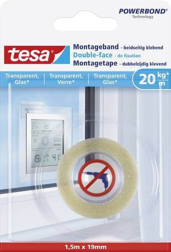 tesa Powerbond Montageband transparent 1,5 m x 19 mm - Bild 1