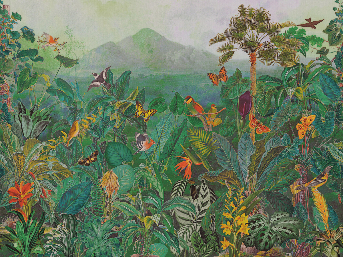 Omexco Tapete The Tropics BOP401 Mural in Multicolour mit botanischem Naturmotiv und floralen Elementen aus Vlies - Bild 1