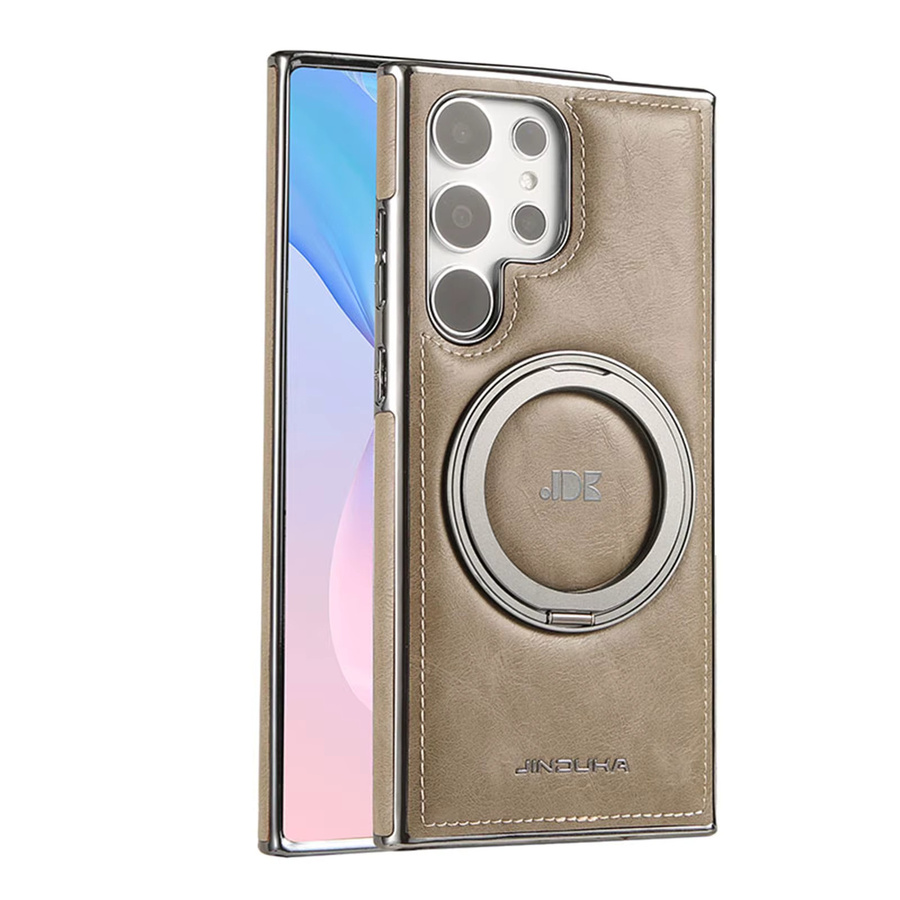 Magnetische 360 Grad rotierende Leder-Handyhülle mit Ringhalter für Samsung S25 Ultra S24 Ultra S23 Ultra S24 Plus in Blau mit MagSafe Kompatibilität - Bild 4