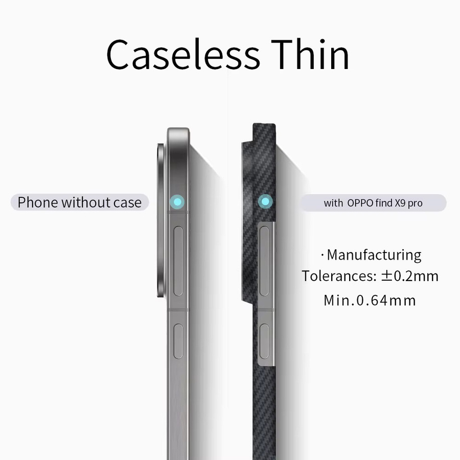 Magnetische Kevlar Carbon-Aramidfaser Hülle für Oppo Find X9 Pro und Find X9 in Schwarz - Bild 2