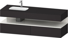 Duravit Qatego Einbauwaschtisch-Möbel-Set in Grau und Schwarz, B/T/H: 160 x 50 x 60 cm - Bild 1
